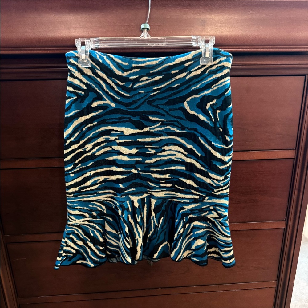 Vintage Missoni Blue Zebra Print Skirt